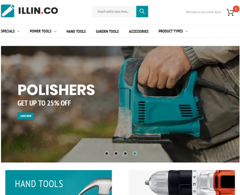 Template de sitio web ejemplo e-commerce