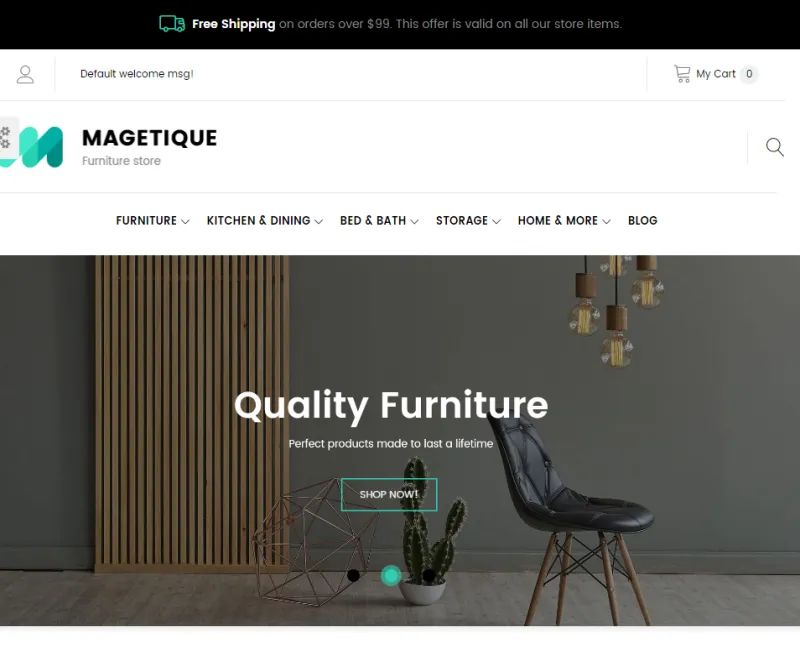 Template de sitio web ejemplo e-commerce